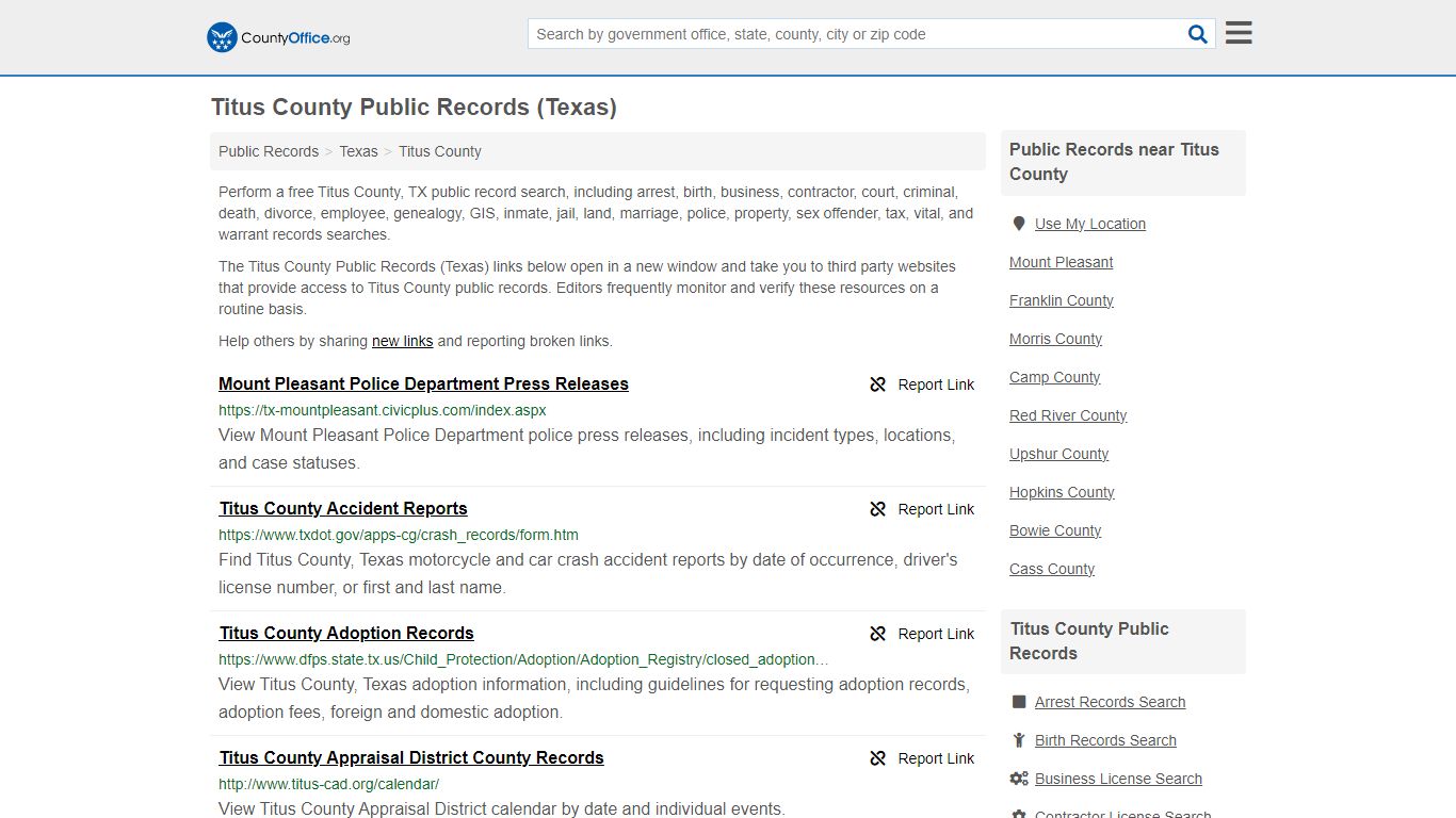 Titus County Public Records (Texas) - countyoffice.org